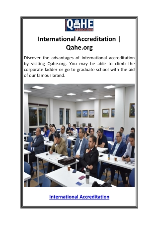 International Accreditation  Qahe.org