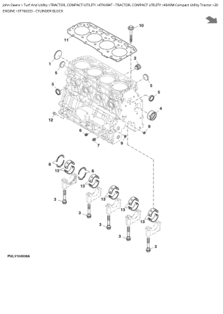 John Deere 4049M Compact Utility Tractor Parts Catalogue Manual Instant Download (PC12007)