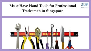 Must-Have Hand Tools for Professional Tradesmen in Singapore