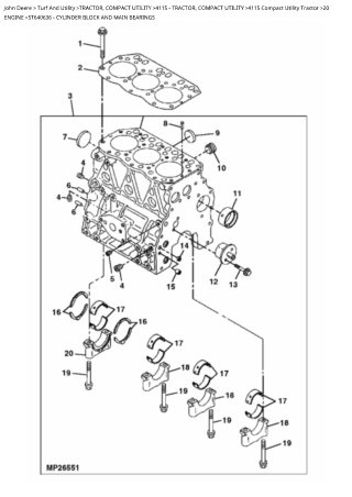 John Deere 4115 Compact Utility Tractor Parts Catalogue Manual Instant Download (PC2917)