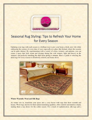 Seasonal Rug Styling Tips to Refresh Your Home for Every Season