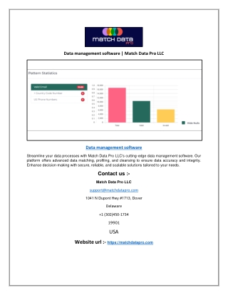 Data management software | Match Data Pro LLC