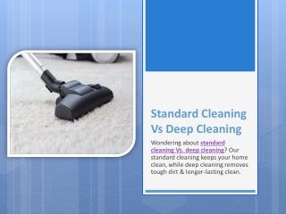 Standard Cleaning vs Deep Cleaning