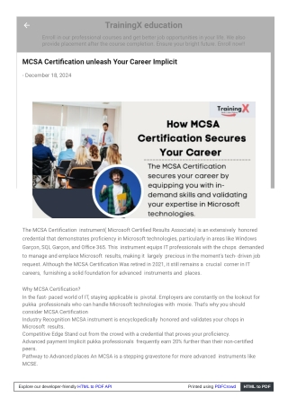 Get Certified with MCSA and Elevate Your Career