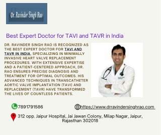 Best Expert Doctor for TAVI and TAVR in India - Dr. Ravinder Singh Rao