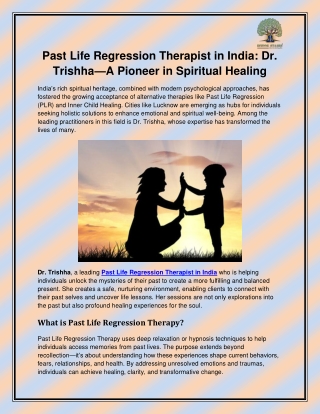 Past Life Regression Therapist in India