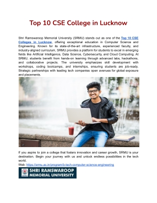 Top 10 CSE College in Lucknow