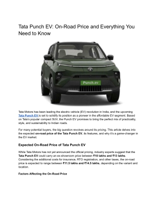 Tata Punch EV_ On-Road Price and Everything You Need to Know