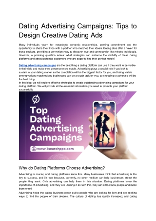 Dating Advertising Campaigns: Tips to Design Creative Dating Ads