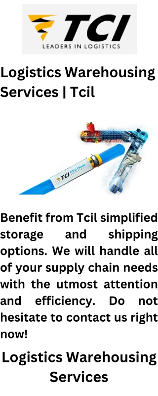 Logistics Warehousing Services  Tcil