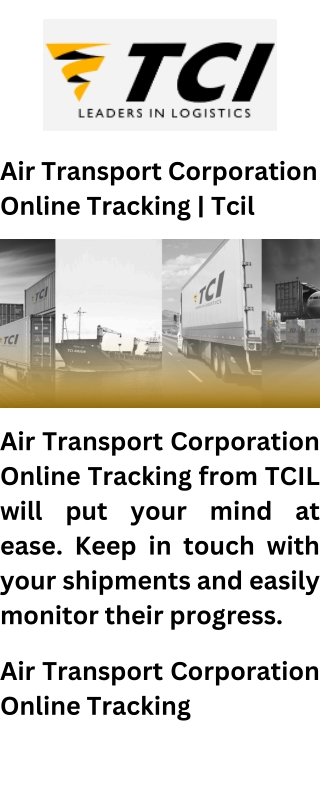 Air Transport Corporation Online Tracking  Tcil