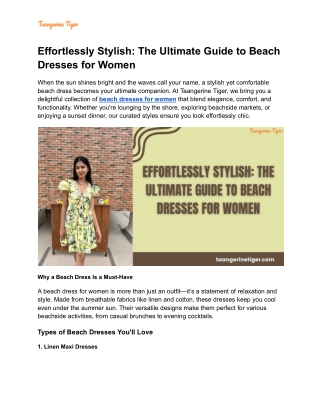 Effortlessly Stylish_ The Ultimate Guide to Beach Dresses for Women