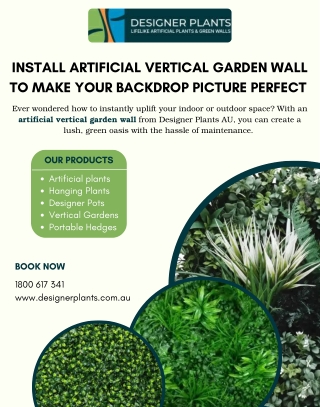 Install Artificial Vertical Garden Wall to Make Your Backdrop Picture Perfect