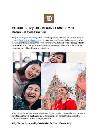 Bhutan tour singapore