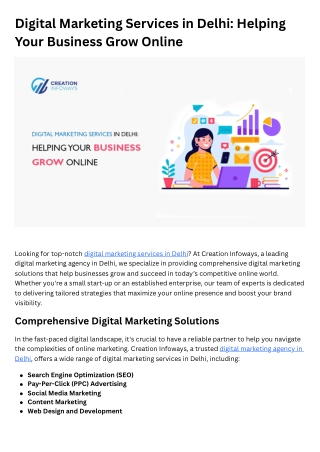Digital Marketing Services in Delhi Helping Your Business Grow Online