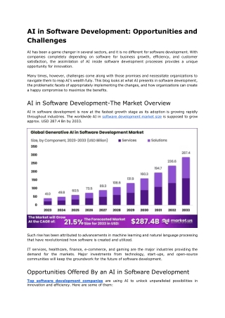 AI in Software Development: Exploring Opportunities and Overcoming Challenges