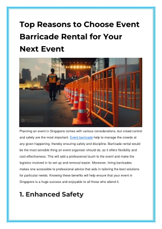 Top Reasons to Choose Event Barricade Rental for Your Next Event