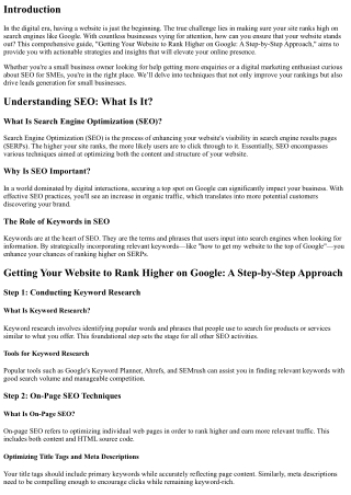 Getting Your Website to Rank Higher on Google: A Step-by-Step Approach