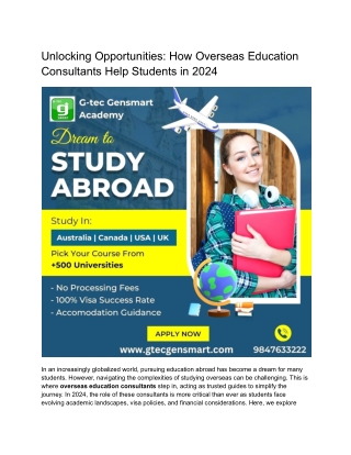 Unlocking Opportunities_ How Overseas Education Consultants Help Students in 2024