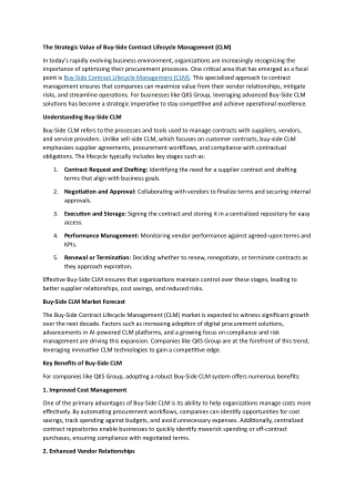 The Strategic Value of Buy-Side Contract Lifecycle Management (CLM)