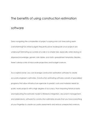The benefits of using construction estimation software