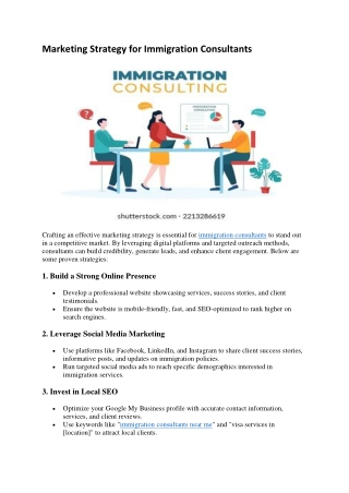 Marketing Strategy for Immigration Consultants