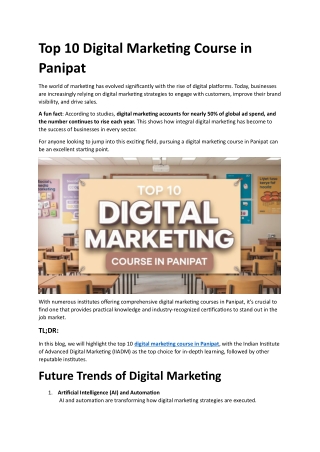 Digital Marketing Course in Panipat