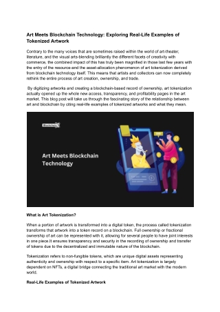 Art Meets Blockchain Technology_ Exploring Real-Life Examples of Tokenized Artwork