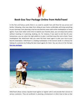 Book Goa Tour Package Online from Hellotravel.docx