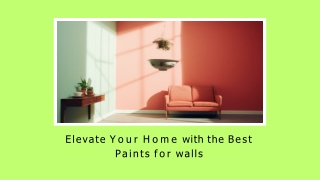 Elevate Your Home with the Best Paints for walls