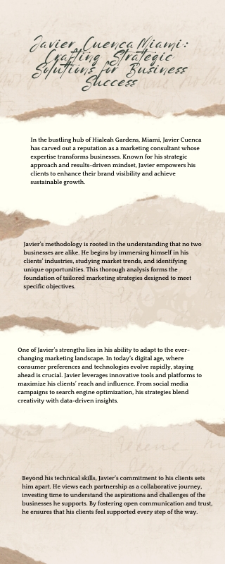 Javier Cuenca: Crafting Strategic Solutions for Business Success