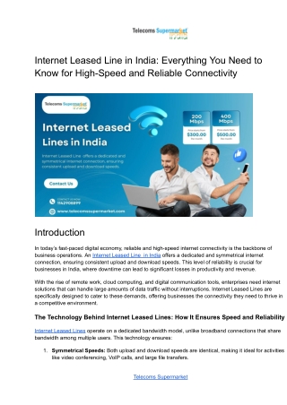 Internet Leased Line in India_ Everything You Need to Know for High-Speed and Reliable Connectivity