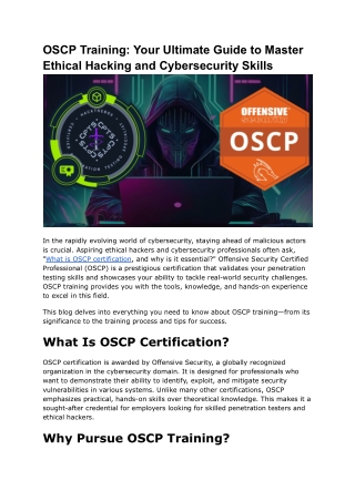 OSCP Training_ Your Ultimate Guide to Master Ethical Hacking and Cybersecurity Skills