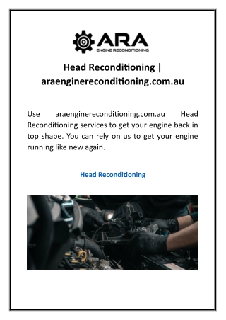 Head Reconditioning araenginereconditioning.com