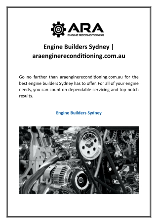 Engine Builders Sydney araenginereconditioning.com