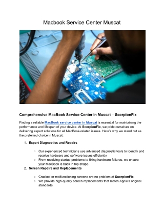 Macbook Service Center Muscat
