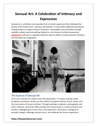 Sensual Art: A Celebration of Intimacy and Expression