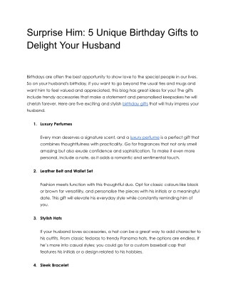 Surprise Him_ 5 Unique Birthday Gifts to Delight Your Husband