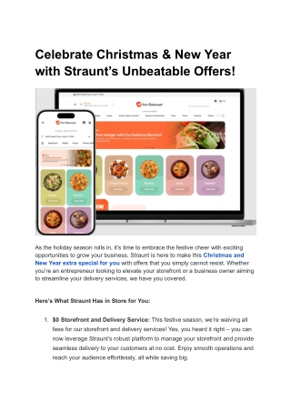 Celebrate Christmas & New Year with Straunt’s Unbeatable Offers