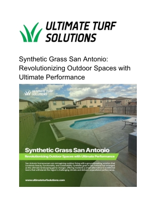 Synthetic Grass San Antonio: Revolutionizing Outdoor Spaces with Ultimate Perfor