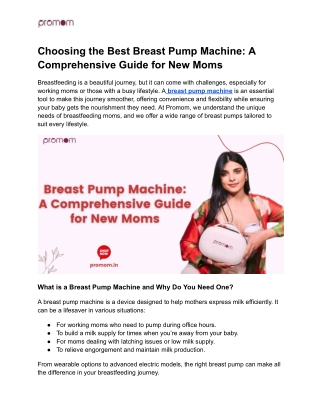 Choosing the Best Breast Pump Machine_ A Comprehensive Guide for New Moms