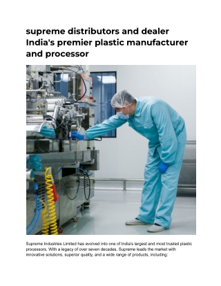 Supreme Distributor, Dealer & Plastic Expert  Leenus India