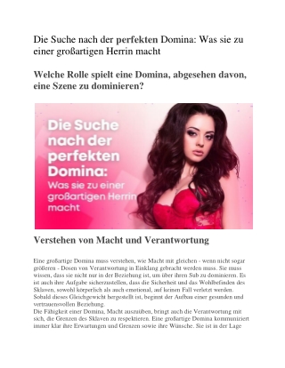 Die Suche nach der perfekten Domina