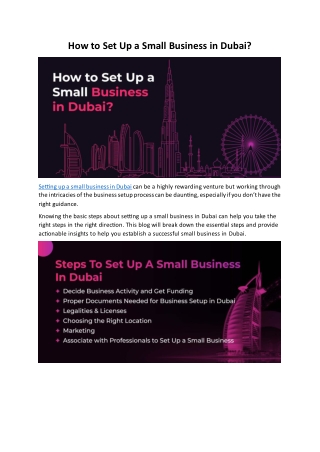 How to Set Up a Small Business in Dubai