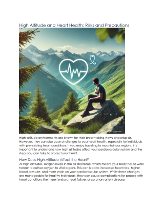 How High Altitude Affects Heart Health- Risks and Precautions