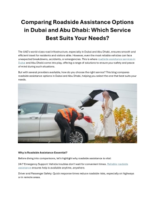 Comparing Roadside Assistance Options in Dubai and Abu Dhabi Which Service Best Suits Your Needs