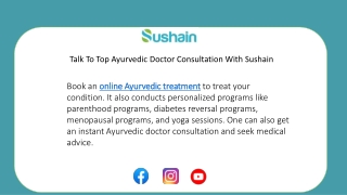 Talk To Top Ayurvedic Doctor Consultation With Sushain