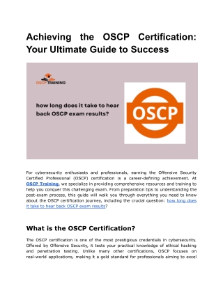 Achieving the OSCP Certification_ Your Ultimate Guide to Success