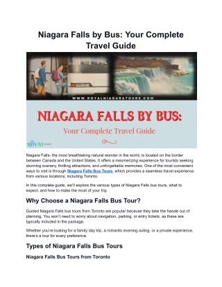 Niagara Falls by Bus: Your Complete Travel Guide