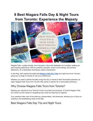 8 Best Niagara Falls Day & Night Tours from Toronto: Experience the Majesty